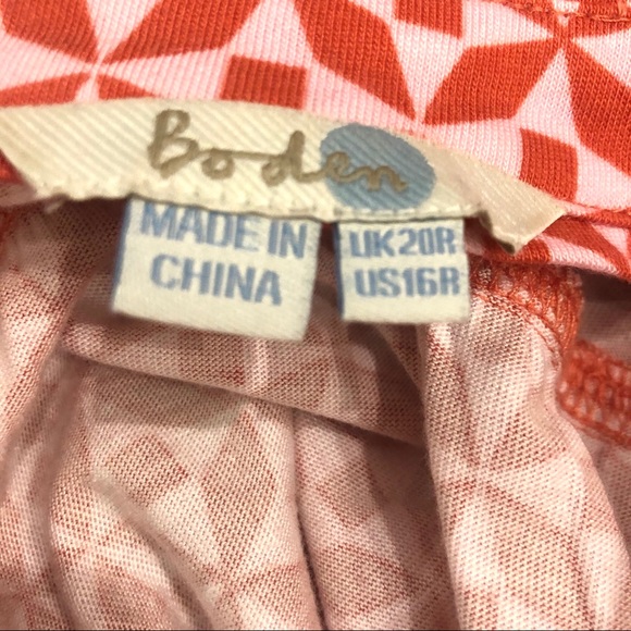 BODEN Geometric Print Button Down Jersey Shirt - Picture 6 of 7